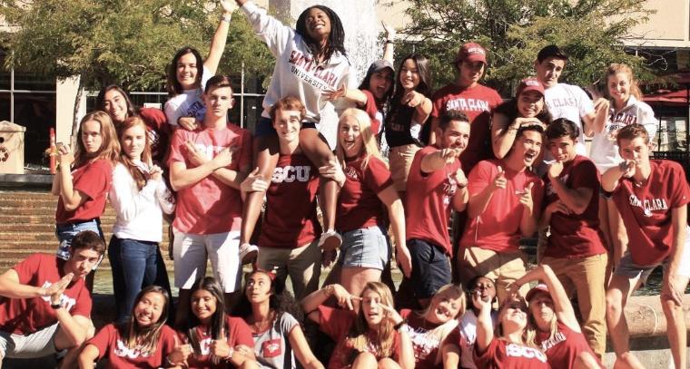 Group of students enjoying at a game 