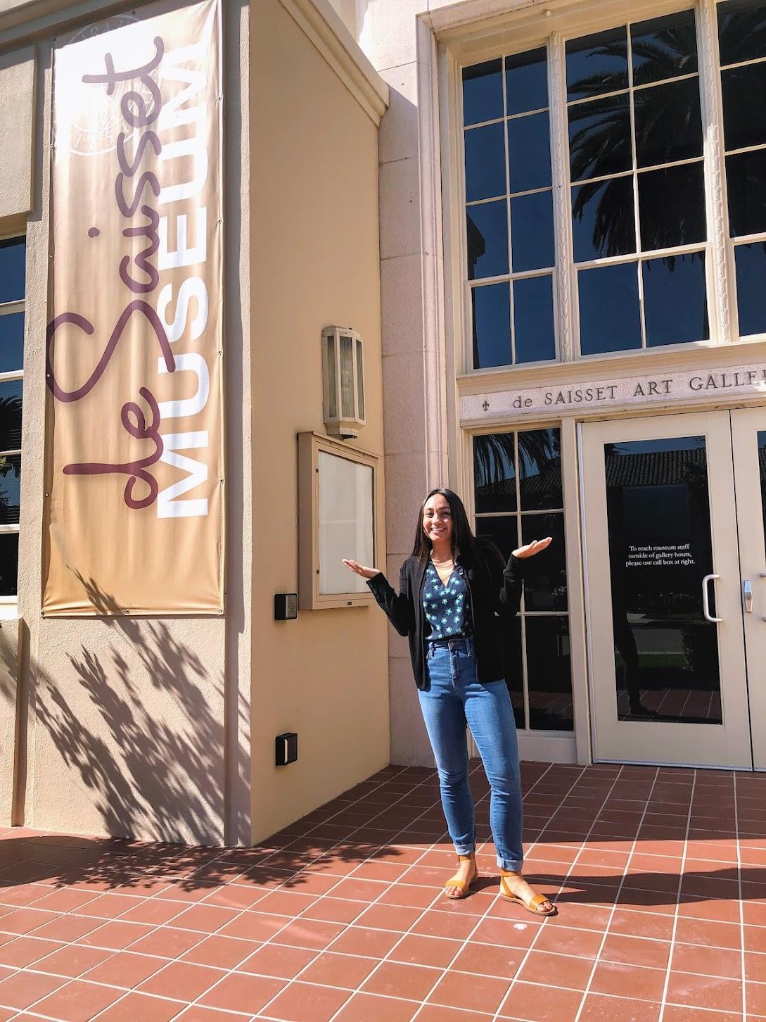 Kelsey Elinski outside the de Saisset Museum