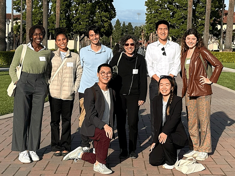 Group photo outdoors, SCU Campus