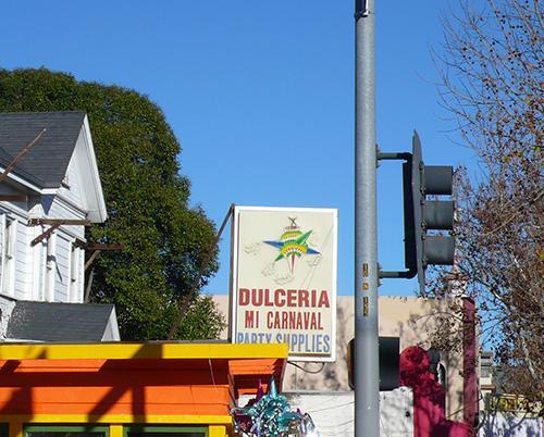 street view of a party stores front sign