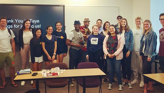 Taye Diggs visiting Medina's Rhetoric of Storytelling class