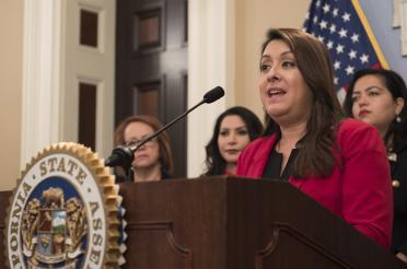 California Assemblymember Luz Rivas supporting the LAUSD teacher strike in 2019