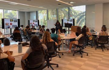 Dawn Hart teaching students from Monterey Academy of Oceanographic Science