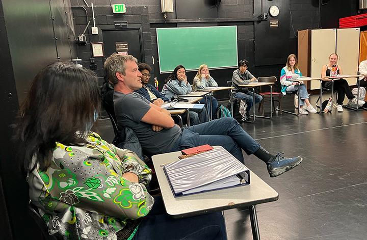 Mark Duplass at Into the Woods rehearsal