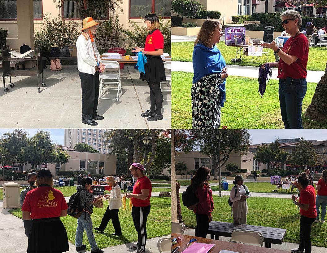 4 photos Shakes in Your Face improv troupe at SCU Library event