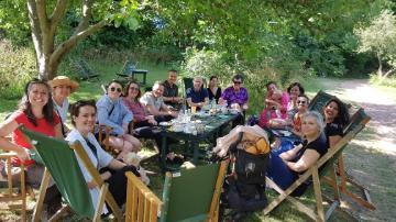 Sonja Mackenzie with fellow researchers at Cambridge University, UK