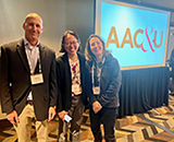 Stephen Fallowfield, Helen Chen and Theresa Conefrey at the 2023 AAC&U Conference