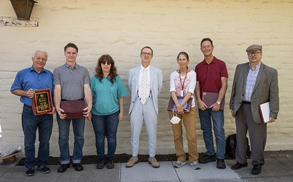 (L-R) Marin Avram, Daryn Baker, Wendy Raposa, Dean Daniel Press, Liz Johanson, Gary Sloan, John Hyde Dean Daniel Press and Lab group award winners