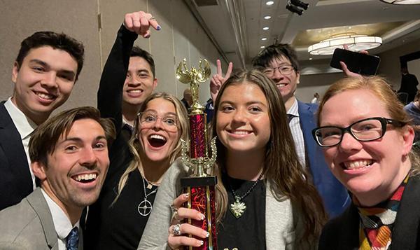 Ethics Bowl Team members and coach Erin Bradfield