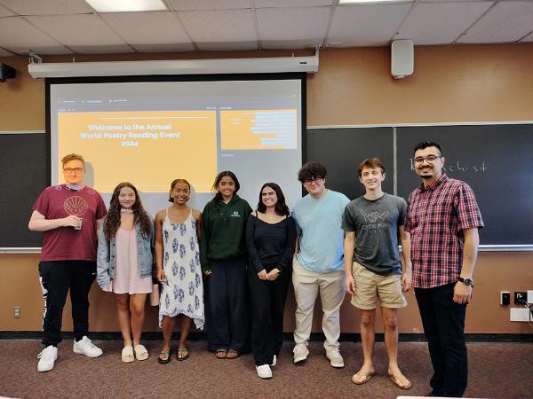 Students at the Annual World Poetry Reading Event