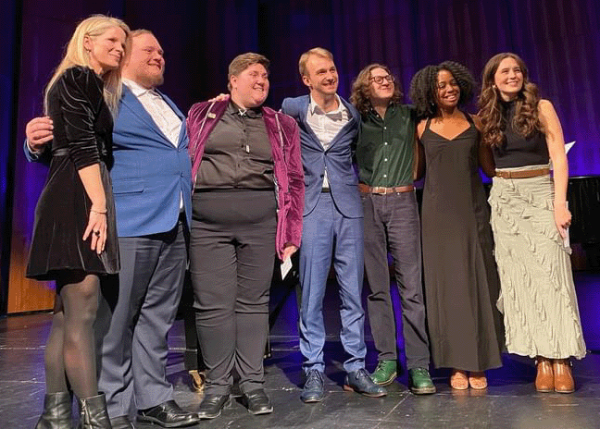 Julien Gussman, third from left at NATS Musical Theatre competition in New York.