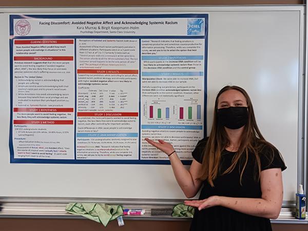 Kara Murray presenting their Psychology research