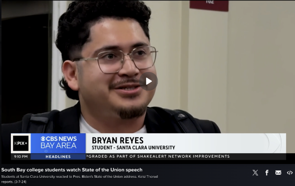 Bryan Reyes being interviewed by KCBS about the SOTU.