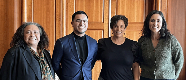 Margaret M. Russell (School of Law), Omar Davila Jr. (Child Studies), Maggie Hunter (Sociology),  Allia Griffin (Ethnic Studies)