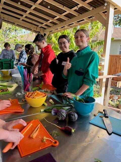 Cooking a meal at the Forge Garden