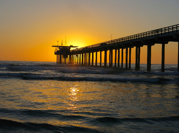 Sunset at Scripps Institution of Oceanography, La Jolla, California