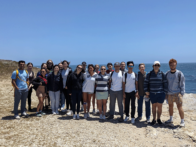 Students on a class field trip in Santa Cruz