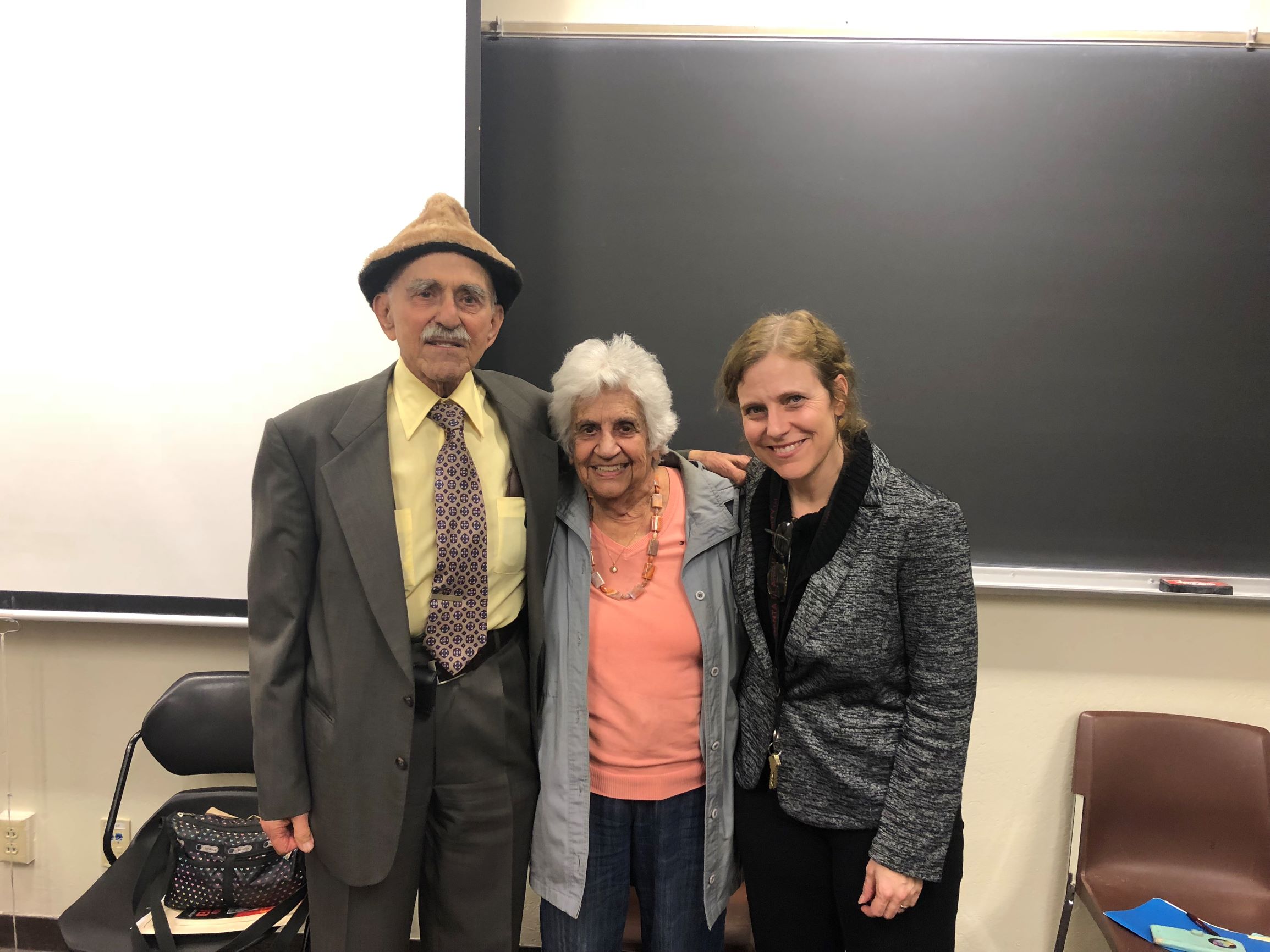 Professor Randall with Holocaust survivors