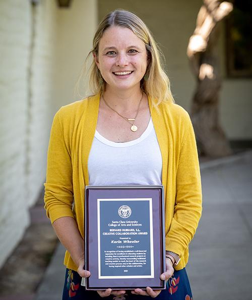 Korin Wheeler with her award