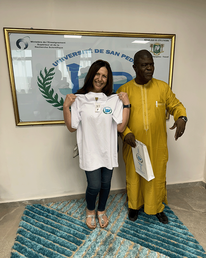 Jimia Boutouba in the Ivory Coast classroom