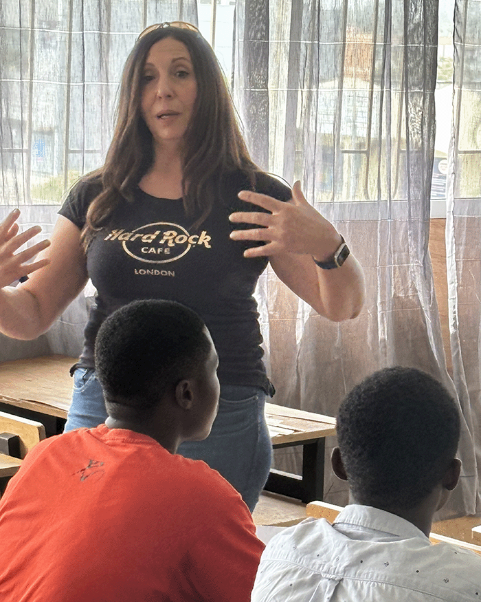 Jimia Boutouba in the Ivory Coast classroom