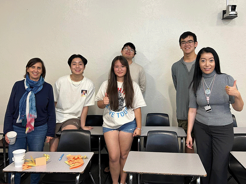 students and teachers at Chinese tea event