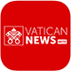 Vatican News app icon with keys and cross on a red background.