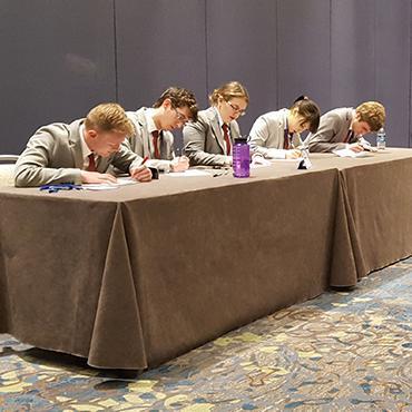 Ethics Bowl team at work