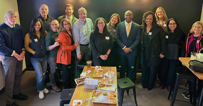 Happy Hour with Political Science Department and alumni Sekou Franklin with faculty and staff