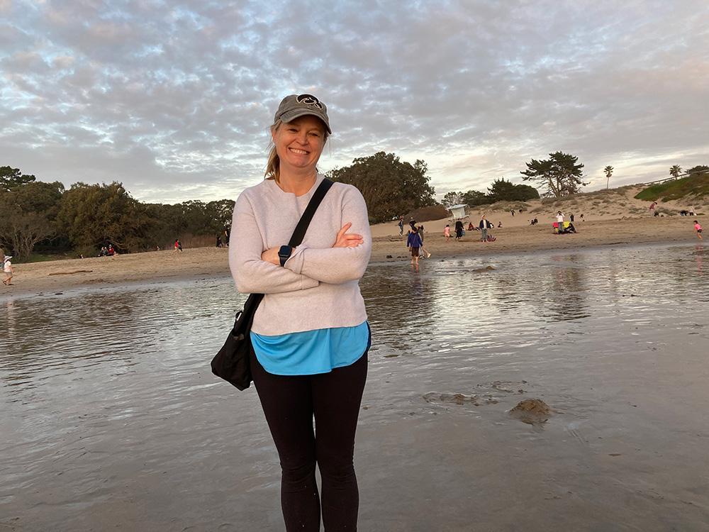 barbara o'brien standing with outdoors with water and shore in the background