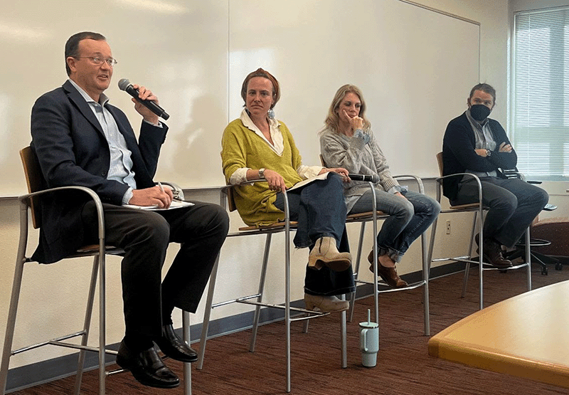 Brian Green, Amy Lueck (English), Meg Gudgeirsson (History), and Eric Haynie (Religious Studies