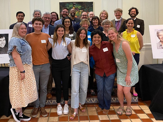 Religious Studies faculty, staff, and students in the Adobe Lodge.