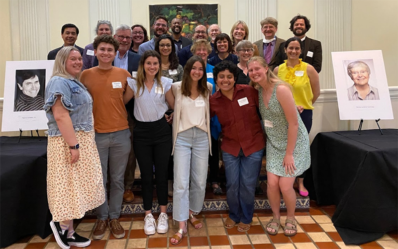 Religious Studies faculty, staff, and students in the Adobe Lodge.