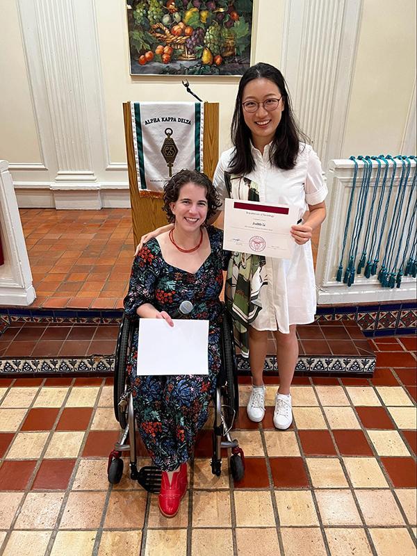 Judith Li with Professor Molly King