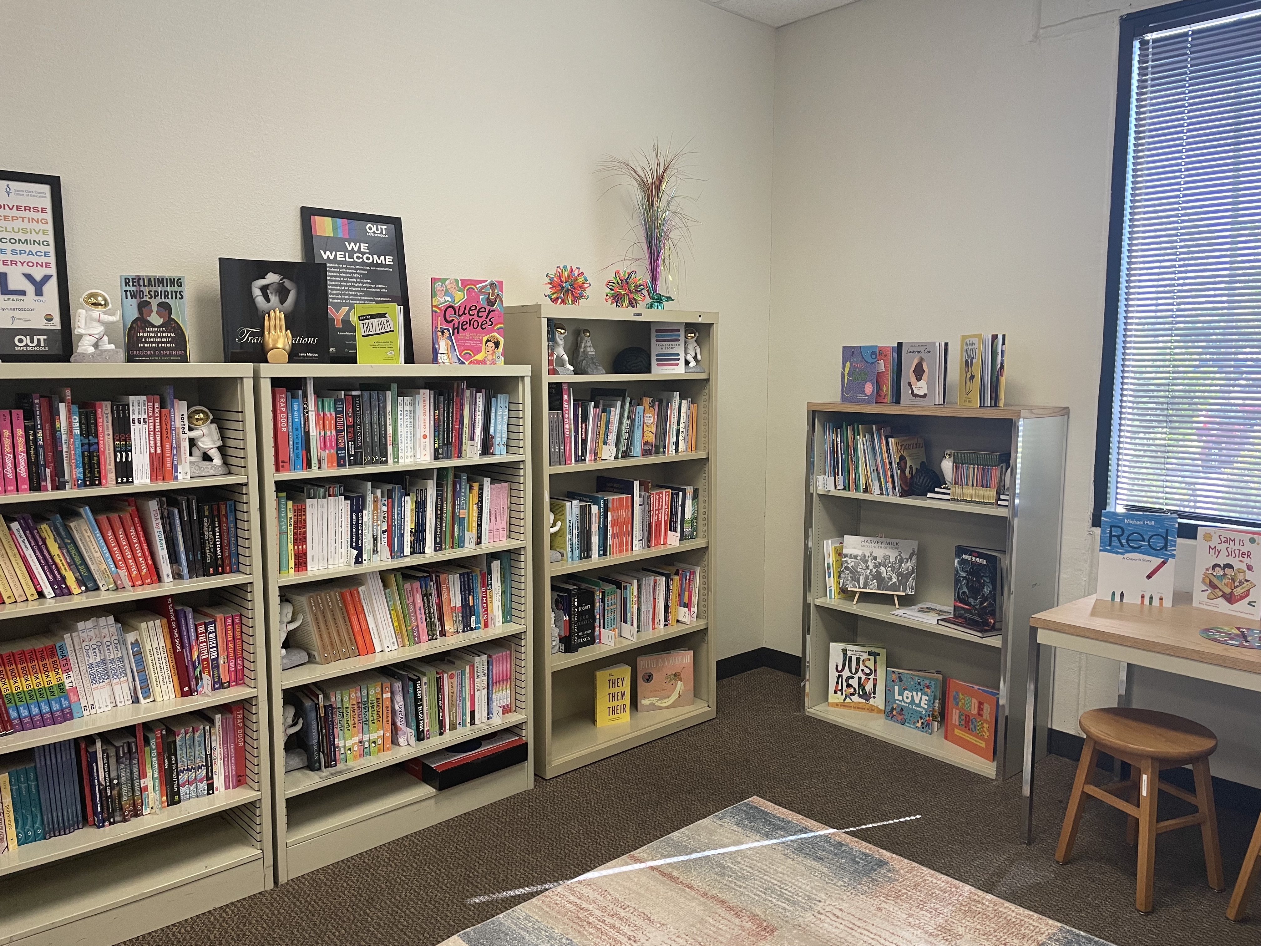 The clinic houses a library of literature focused on the queer and gender diverse experience.