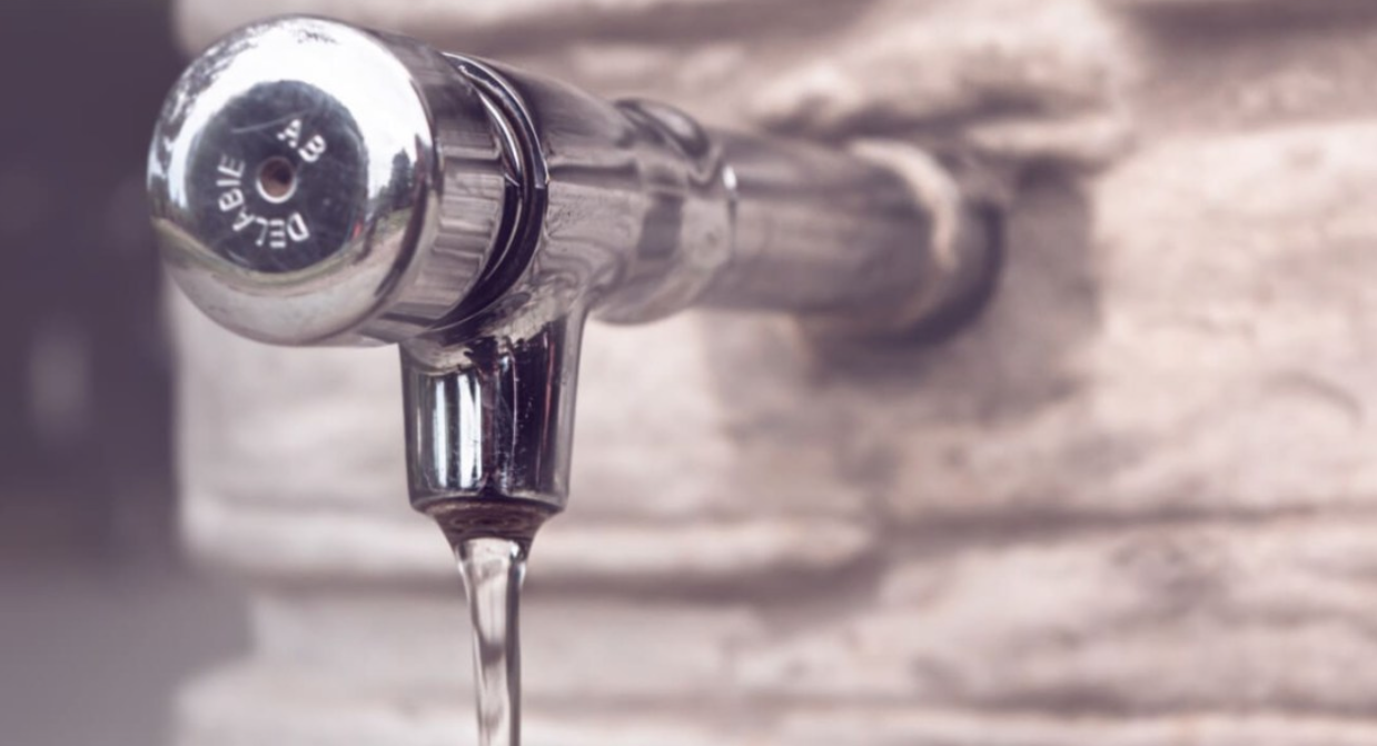 faucet with water running