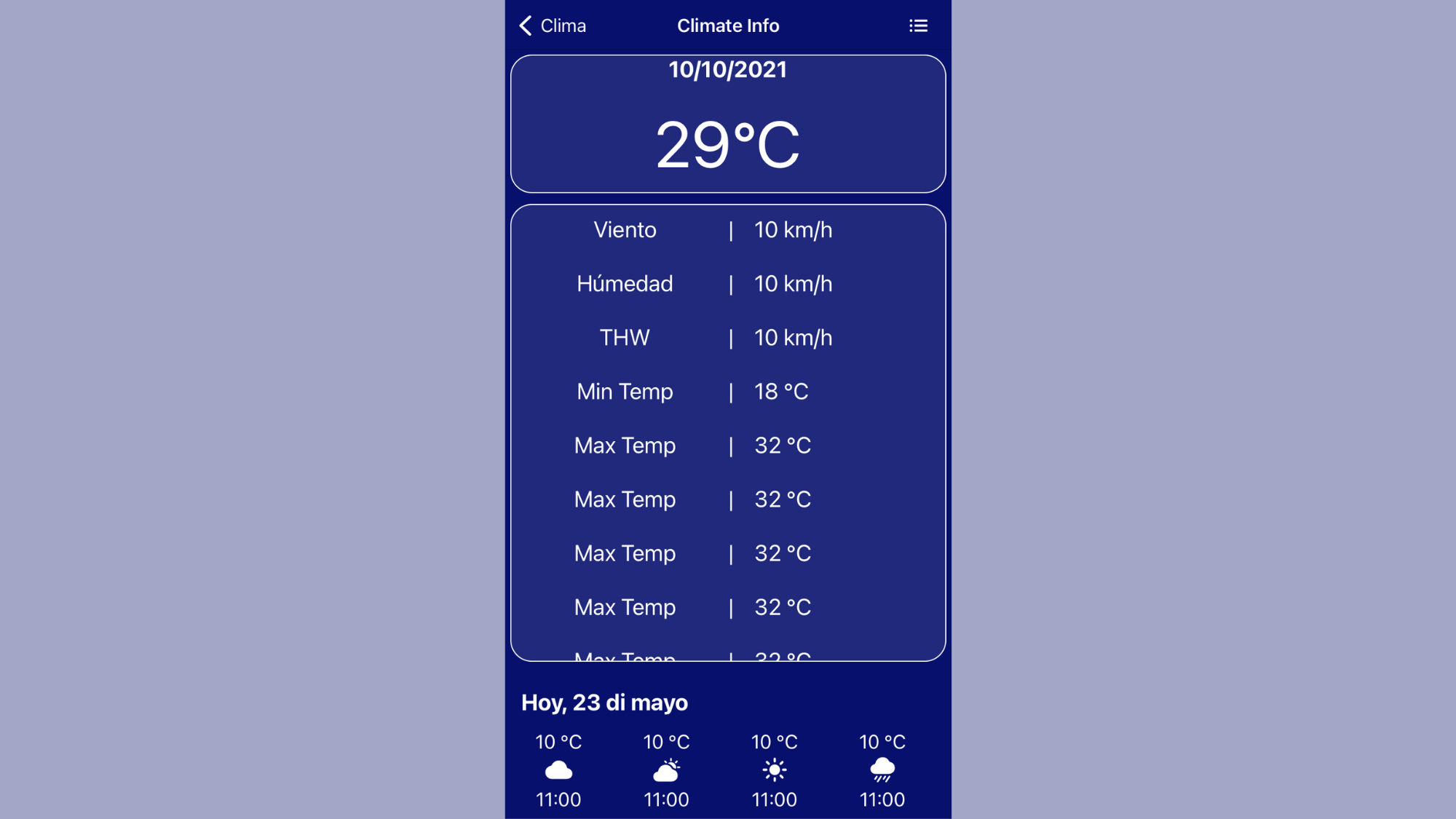 Data from the local weather station is shared