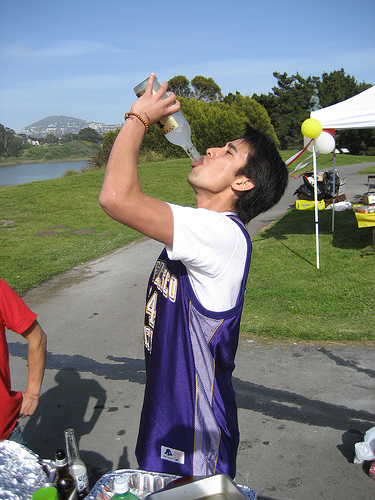 man drinking. image link to story