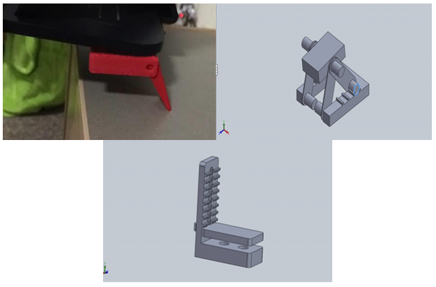 Figure 1: Conceptual designs 1, 2, & 3 for the “Laptop Legs” from the top left going clockwise, as part of the MECH 10: Graphic Communications in Design course. 