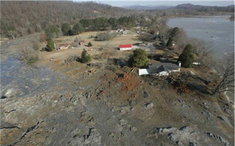 In December 2008, a retention wall failed at the Tennessee Valley Authority's Kingston 