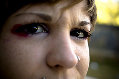 Close-up of a person's eye with a contemplative expression. image link to story