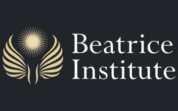 Beatrice Institute logo with text and winged lightbulb icon.