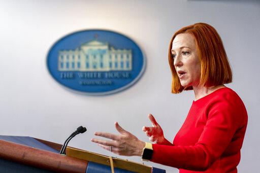 White House press secretary Jen Psaki speaks at a press briefing at the White House in Washington, Wednesday, Jan. 5, 2022.