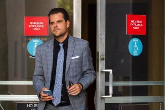 House Judiciary Committee member Rep.Matt Gaetz, R-Fla., leaves the Rayburn House Office Building after the committee's closed-door meeting with Geoffrey Berman, former federal prosecutor for the Southern District of New York on Capitol Hill Thursday, July 9, 2020, in Washington. image link to story