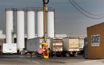 Exide Technologies battery recycling plant in Vernon, Calif