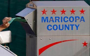 Voting collection box in Maricopa County, Arizona. Photo by Matt York, Associated Press. image link to story