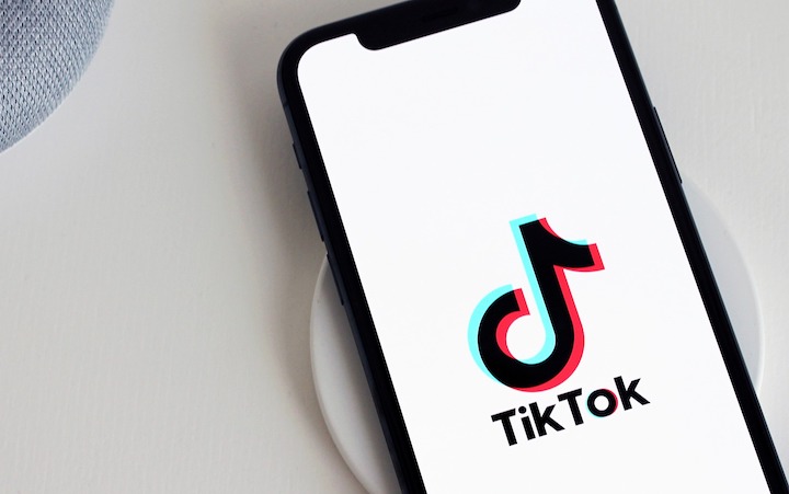 Smartphone displaying TikTok app logo on the screen.