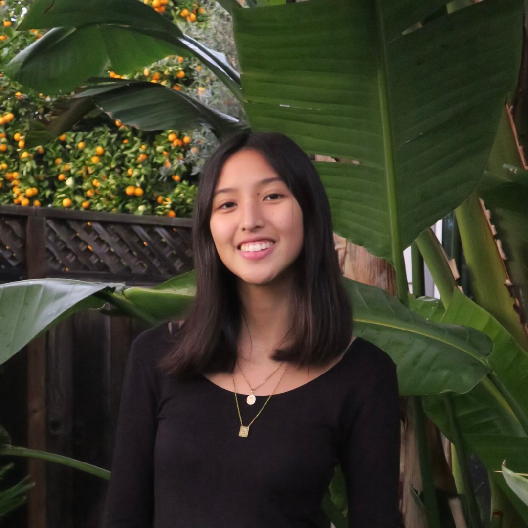 A student in front of a fence and tree 