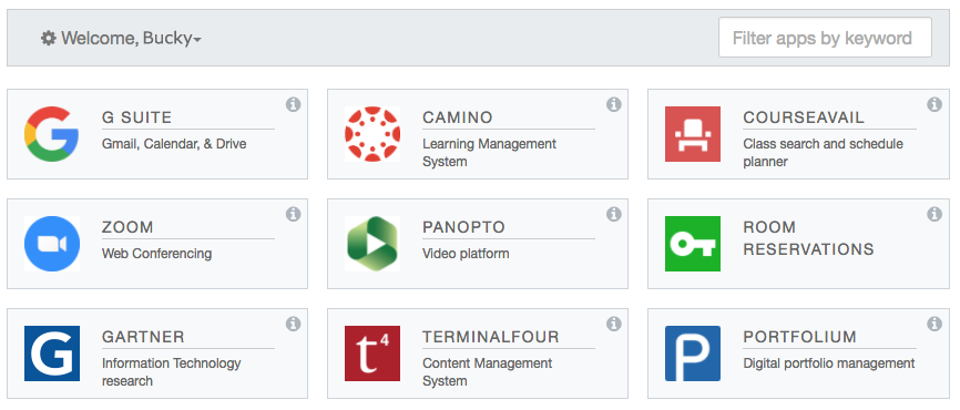 Desktop portal tiles