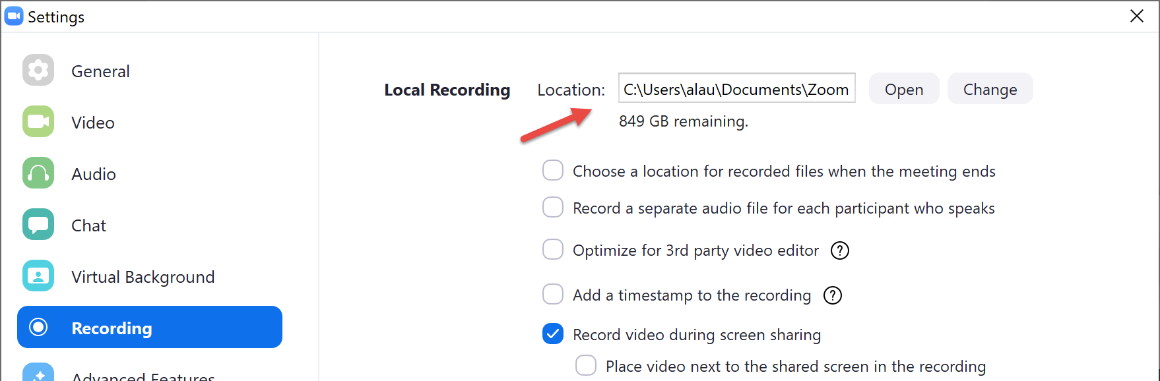 Locate your recordings